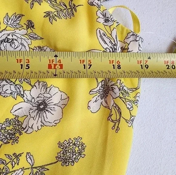 Gianni Bini Aida Floral  Print Off Shoulder Dress Yellow / Ivory Size L NWT - Picture 10 of 15